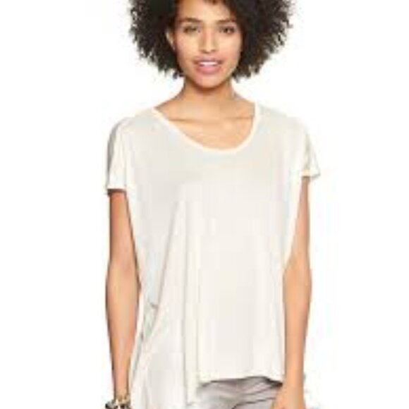 Gap Cream Drapey Circle-hem Tee Sz XS - Picture 1 of 8